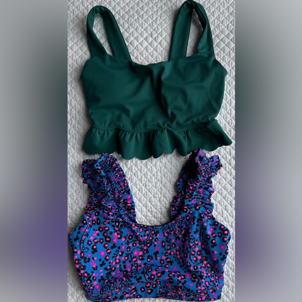 Lilly Pulitzer Luxletic Sports Bra Bundle XXS Luisa Scalloped + Karena Ruffle